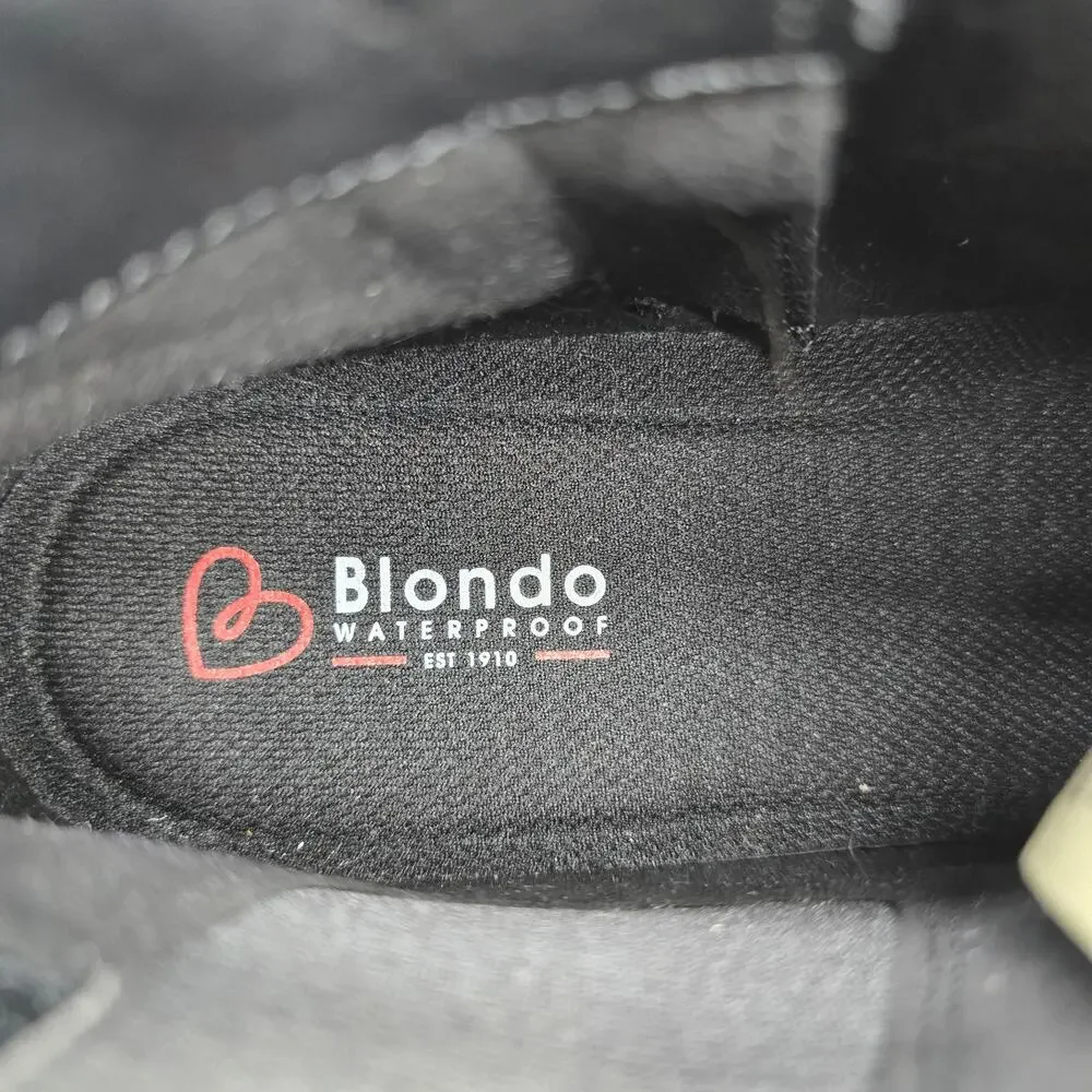 Blondo Boots Womens 8 M Black Suede Leather Chelsea Side Zip Waterproof Booties